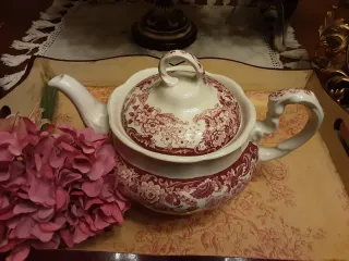 Tetera Cartuja de Sevilla Porcelana Roja