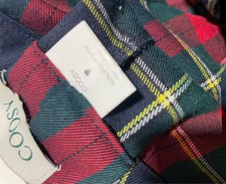 Conjunto Coosy cuadros verde y rojo