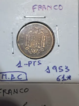 Monedas 1 pts Franco 1953-1964