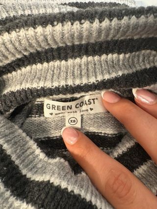 Jersey Green Coast Rayas Cuello Alto Mujer