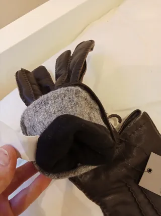 Guantes Emidio Tucci Piel Talla 4 Marrón Chocolate