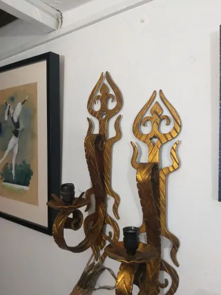 Apliques forja antiguos dorados (2 unidades)