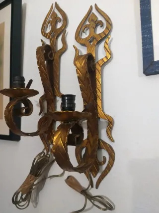 Apliques forja antiguos dorados (2 unidades)