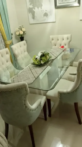 Mesa de salón cristal y madera