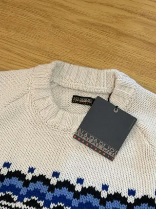 Jersey Napapijri Fair Isle Azul y Blanco