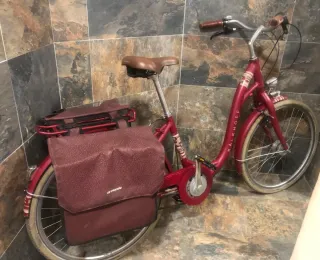 Bicicleta Urbana Kalkhoff Roja con Alforjas