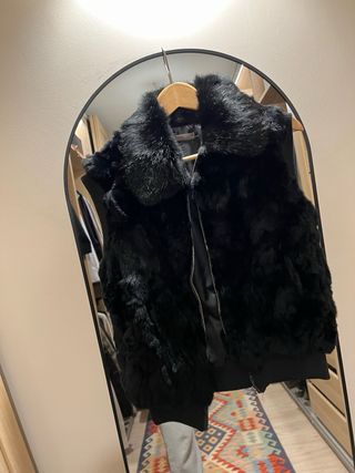 Chaleco pelo sintético negro