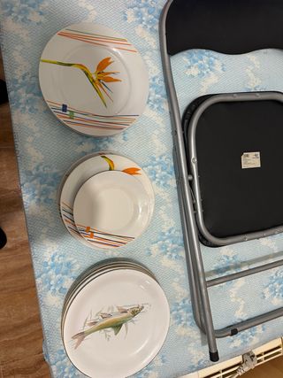 Juego de platos decorados