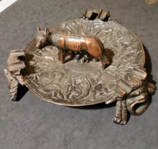 Cenicero Bronce Rómulo y Remo