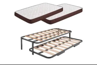 Cama nido 190x90 hierro reforzado + 2 colchones