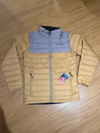 Chaqueta Columbia gris y amarilla