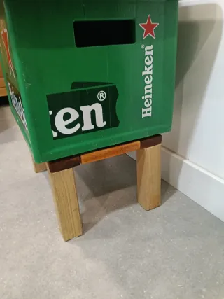Mesita Taburete Heineken Madera y Plástico