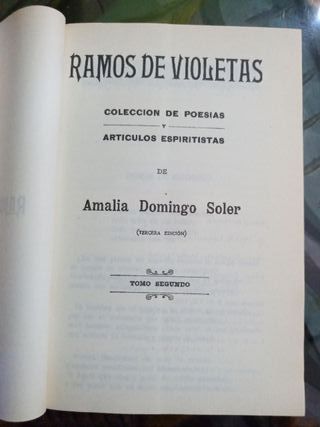 Ramos de Violetas. Amalia Domingo. Espiritismo.