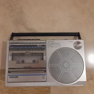 Radio Cassette Philips Plata/Negro