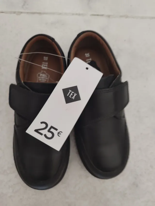 Lote 2 pares de zapatos escolares unisex negros