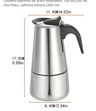 Cafetera italiana de acero inoxidable