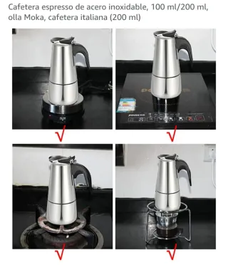 Cafetera italiana de acero inoxidable