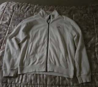 Sudadera blanca con cremallera