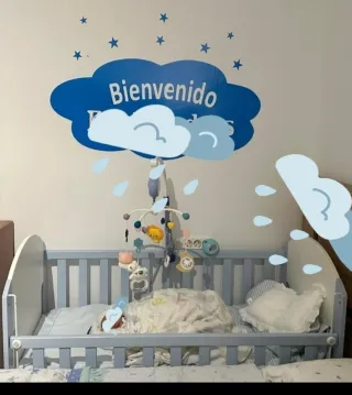 Cuna de bebé en madera, perfecto estado Colchón y