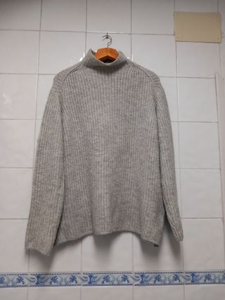 Jersey Bershka Oversize Gris punto Talla M
