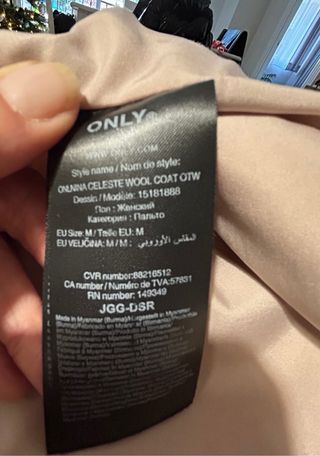 Abrigo rosa ONLY lana mujer