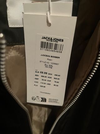 NUEVA-Chaqueta bomber Jack & Jones XXL