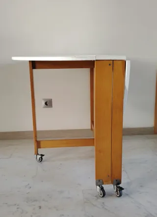 Mesa plegable con ruedas y frenos