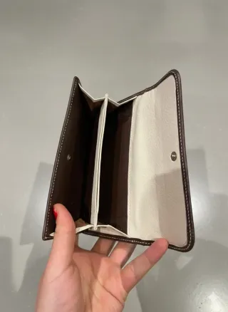 Cartera Guy Laroche Piel Marrón y Blanca