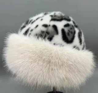 Cappello donna fantasia leopardata con pelliccia