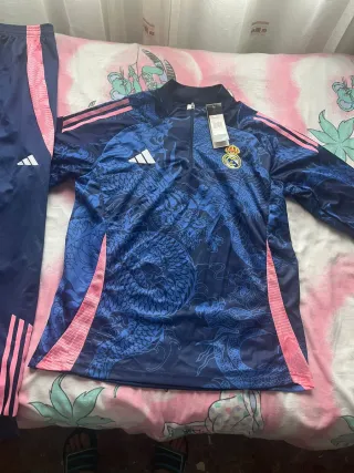 Chándal Real Madrid Adidas Azul y Rosa