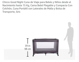Cuna de viaje Chicco Good Night gris