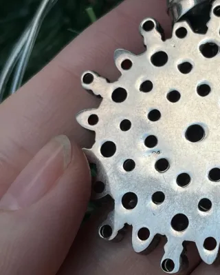 Gran colgante rosetón de granated y plata 925