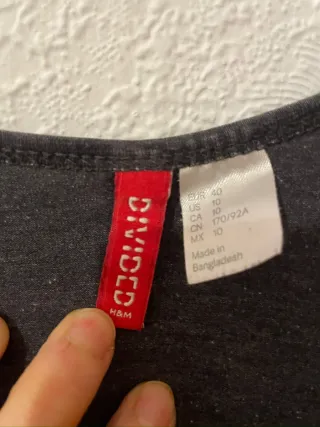 Camiseta de tirantes gris talla L, marca H&M