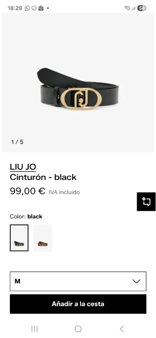 Cinturón Liu Jo Negro Talla M