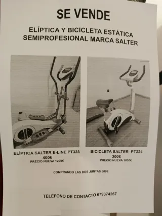 Elíptica y Bicicleta Estática Salter