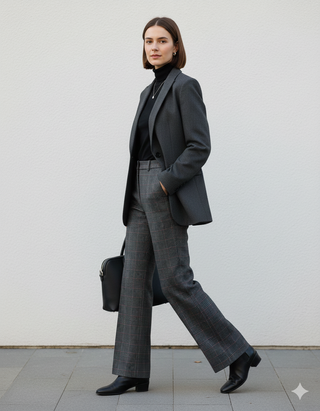 Pantaloni Office Palazzo Quadri Rossi 44