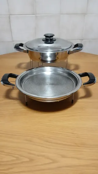 AMC Cazuela Tapa Visiotherm y Grill Espiral de 24