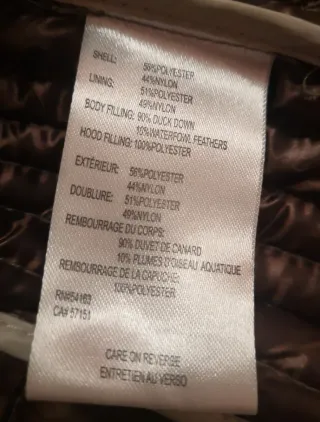 Anorak con relleno de plumas Calvin Klein satinado