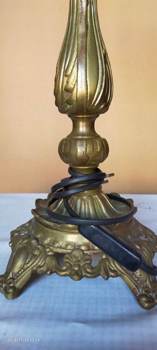 Lámparas de Mesa Vintage Cristal y Metal