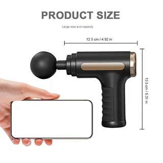 Pistola Masajeador Muscular Negro Dorado