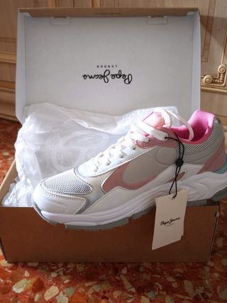 Zapatillas Pepe Jeans grises y rosas
