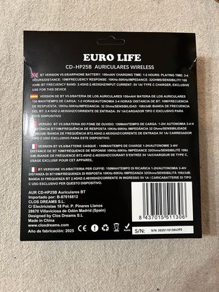 Auriculares Bluetooth EURO LIFE BT 5.0