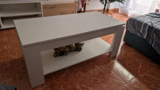 Mesa auxiliar blanca elevable