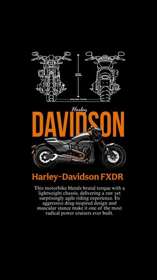 Camiseta moto Harley Davidson FXDR Negra