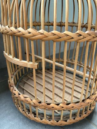 Jaula decorativa bambú y mimbre