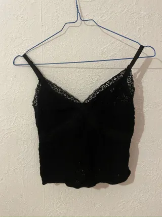 Top encaje tirantes negro talla M