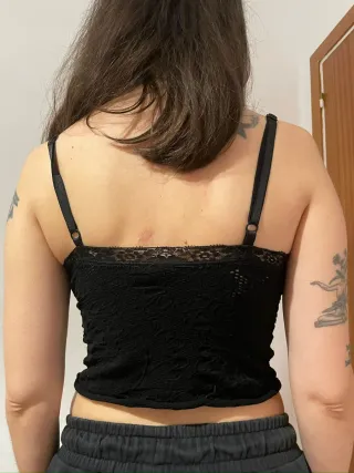 Top encaje tirantes negro talla M
