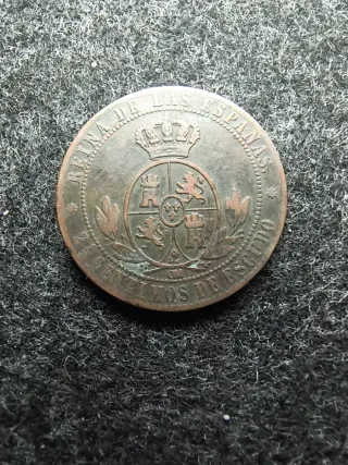 Moneda 2 Escudos Isabel II 1867