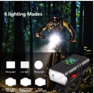 Luces led bicicleta 2T6 1.000Lm + Luz roja +Timbre