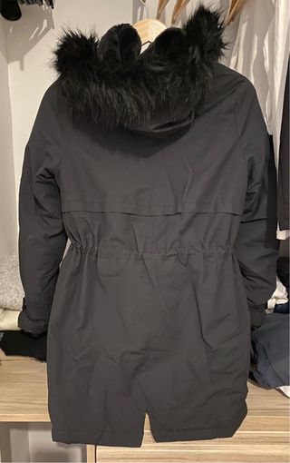 Chaquetón largo negro talla XXS